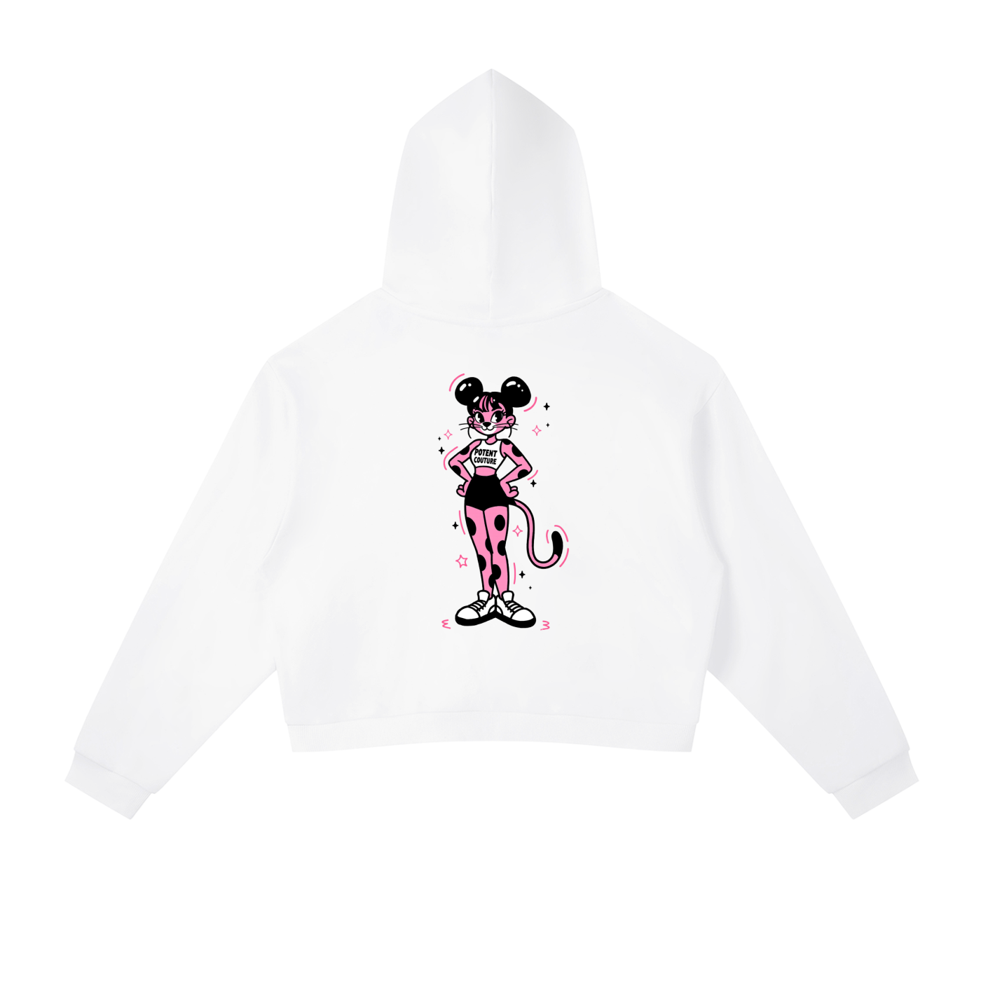 Contrast Side Stripe Cropped Hoodie
