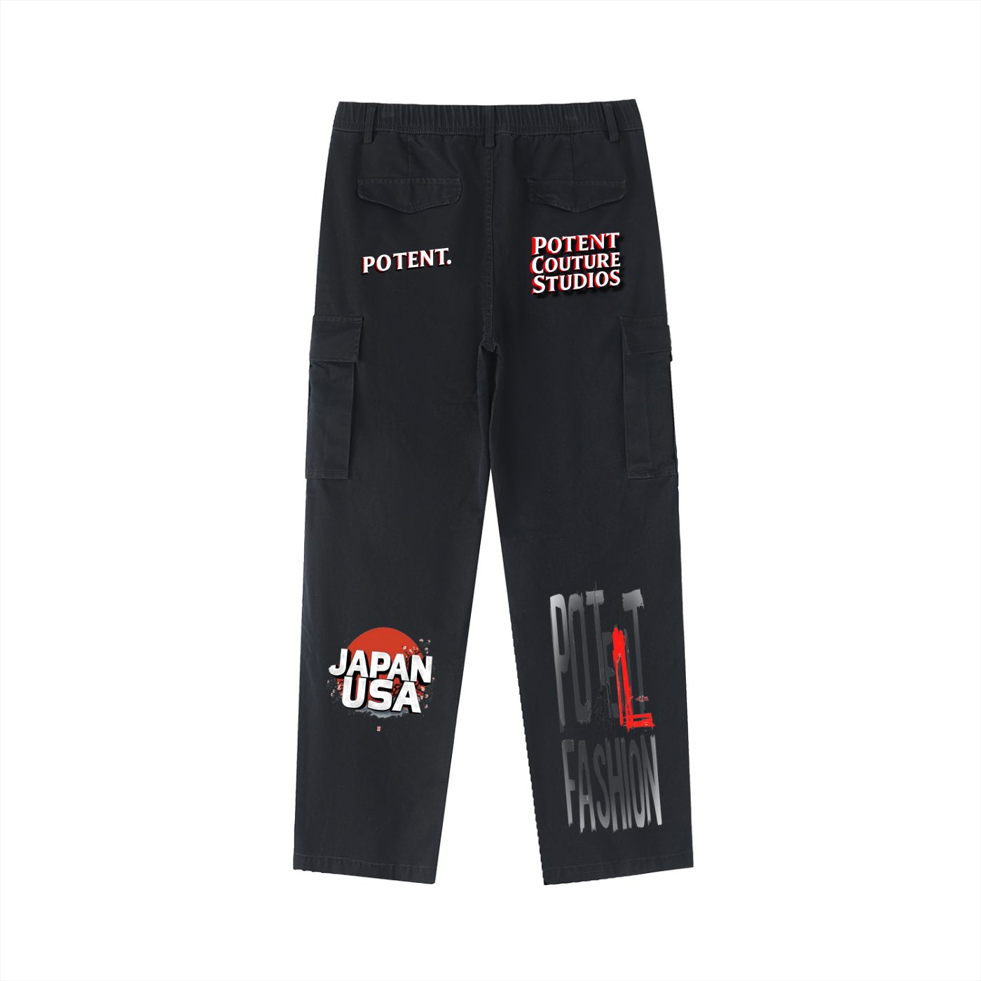 Cotton Elastic-Waist Cargo Pants