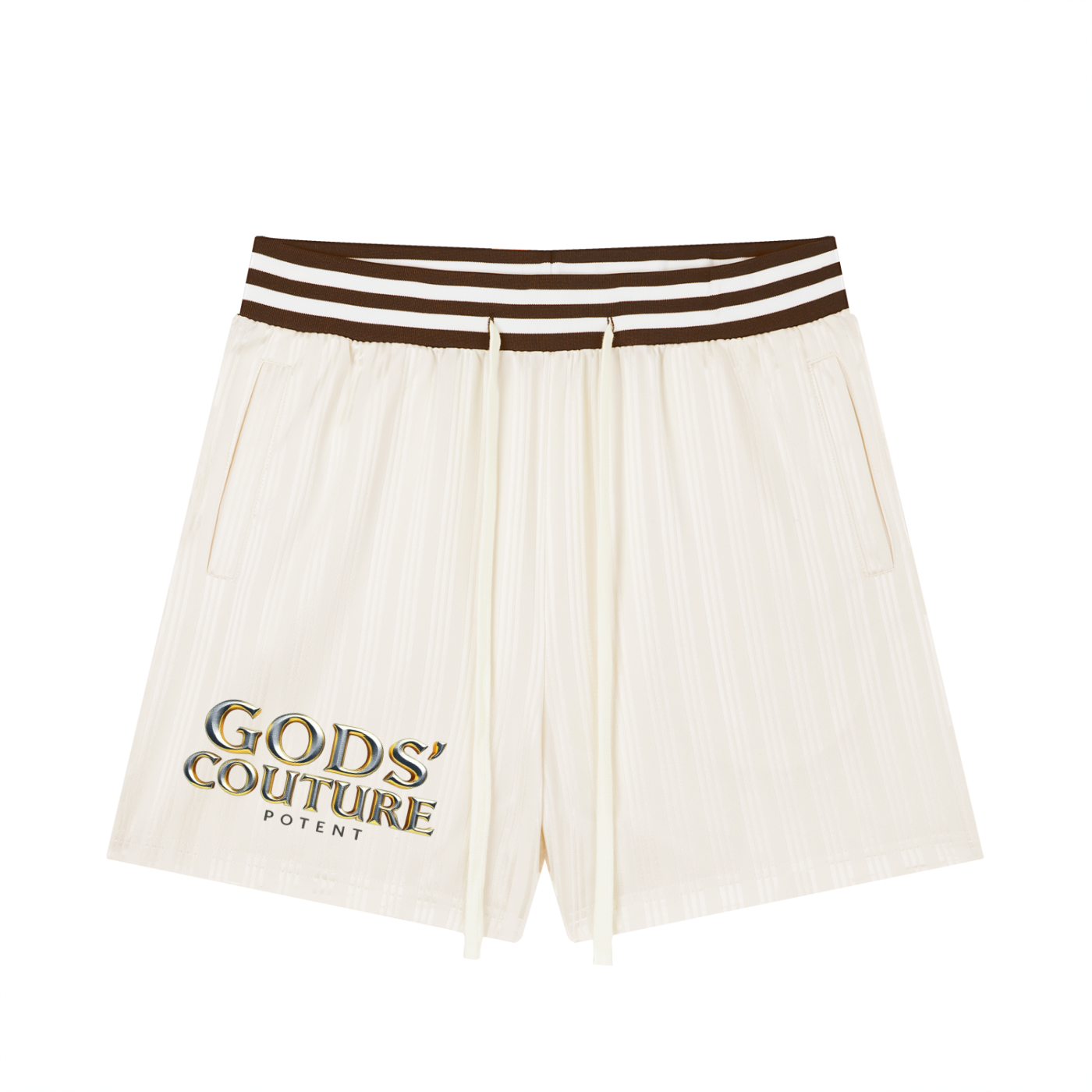 Unisex Striped Drawstring Shorts
