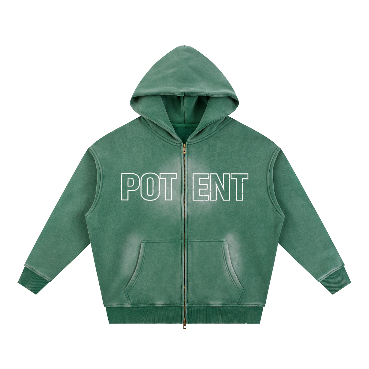 Sunfade Two-way Zipper Boxy Fleece Hoodie