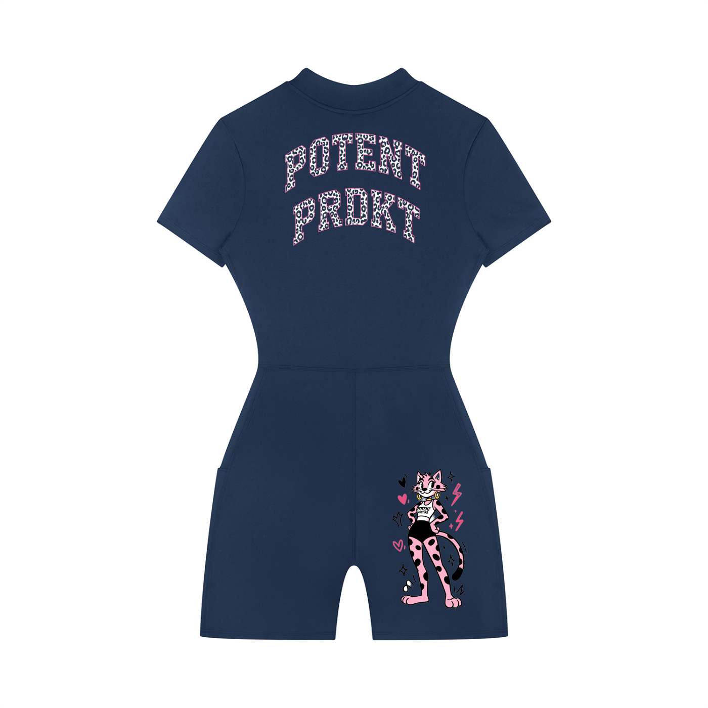 Women's Quarter-Zip Short Sleeve Romper