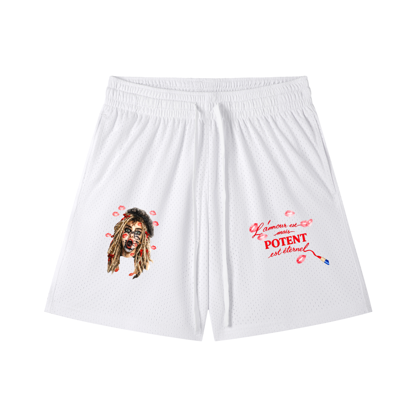 Mesh Drawstring Shorts