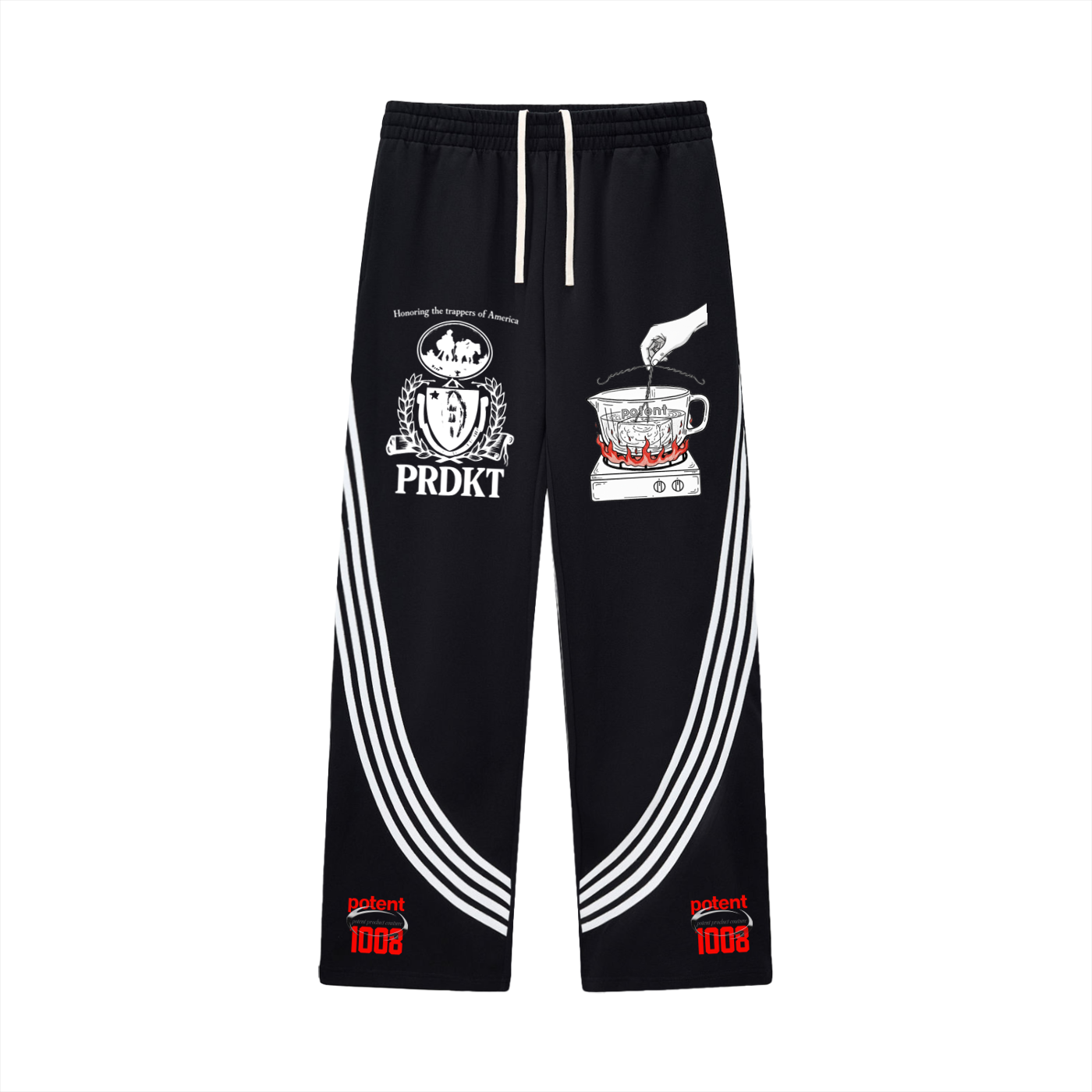 Curved Stripe Straight Sweatpants