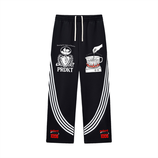 Curved Stripe Straight Sweatpants