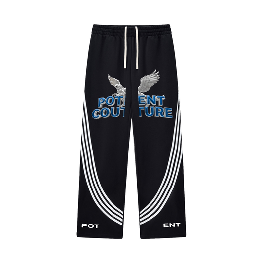 Curved Stripe Straight Sweatpants