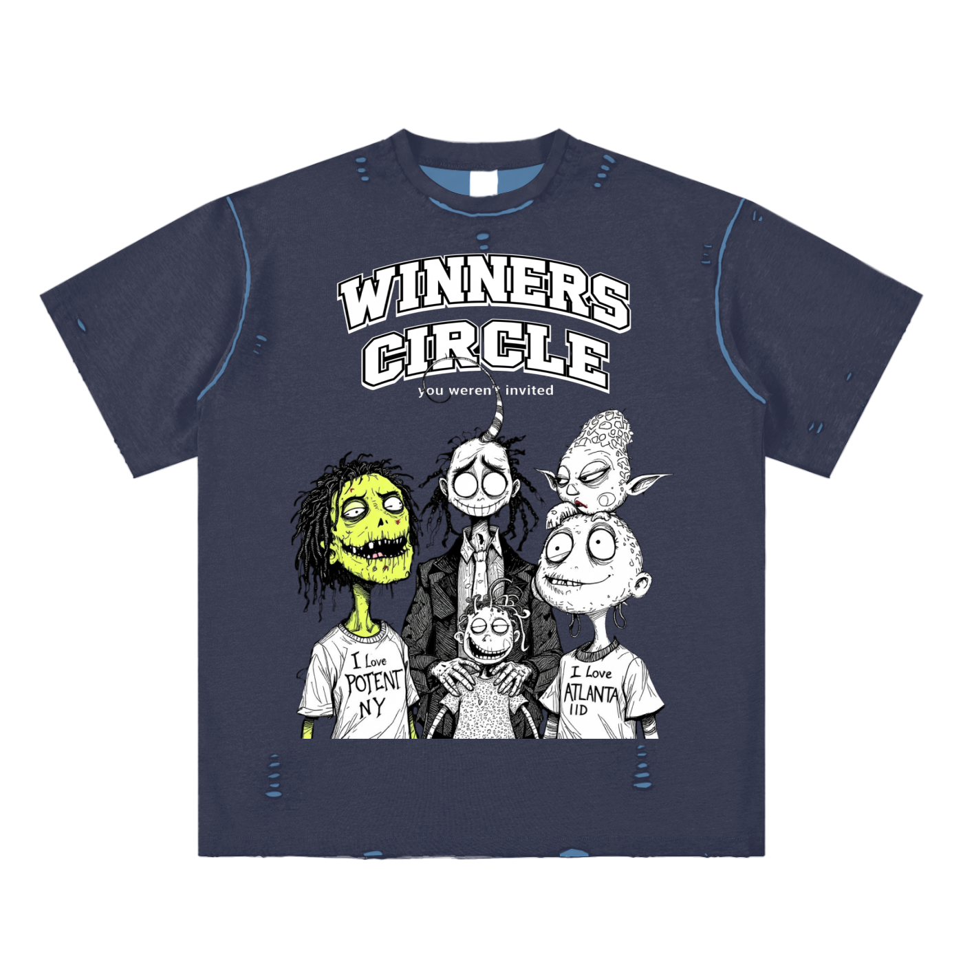Hand-frayed Reversible T-shirt