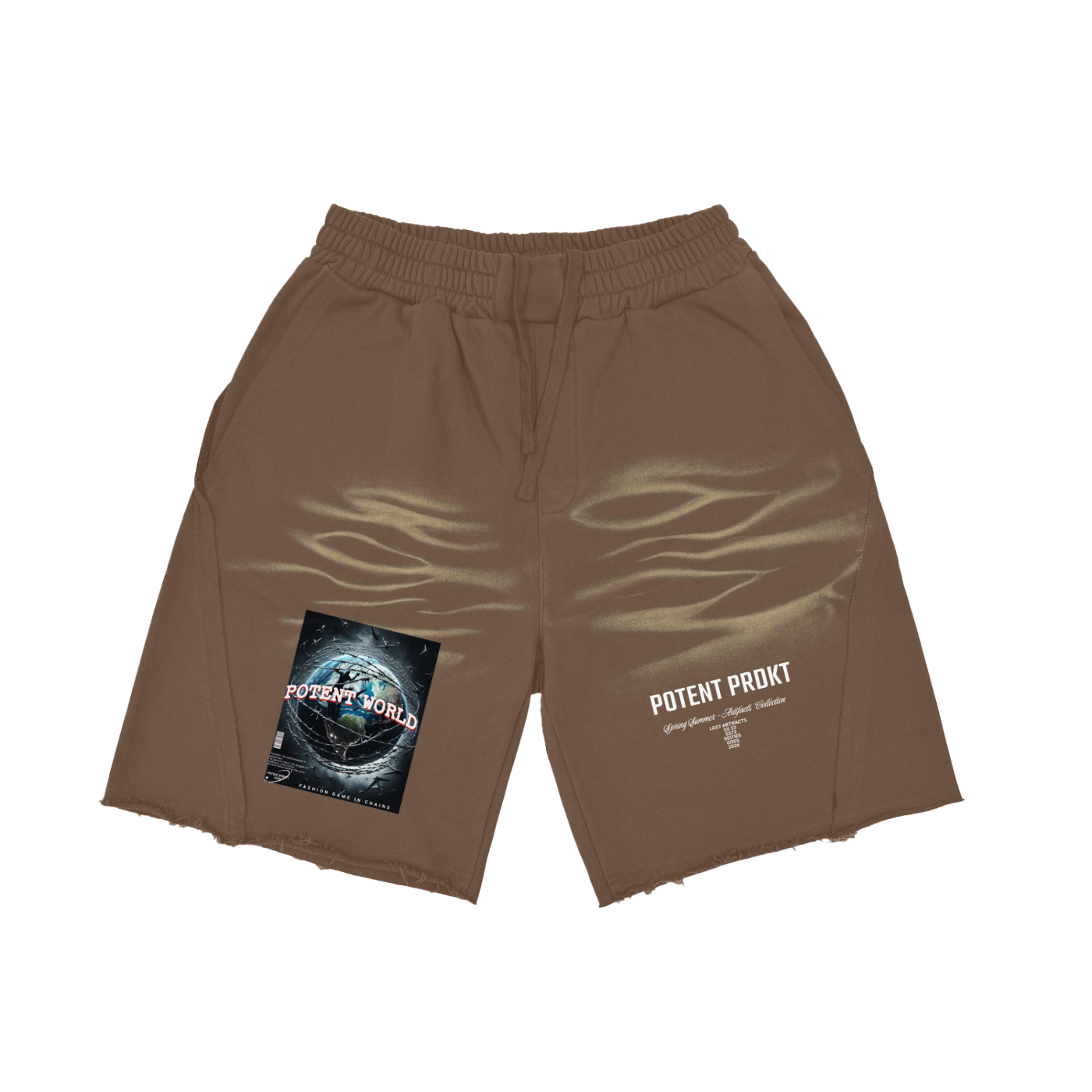 Vintage Washed Tiger Stripes Short Pants