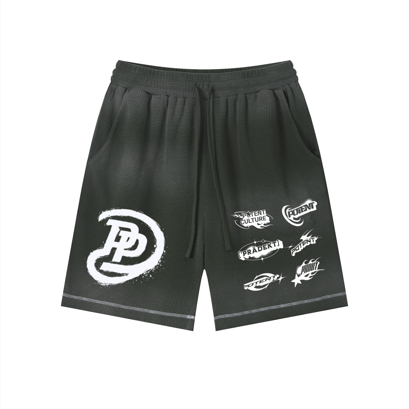 Unisex Sunfade Waffle Raw Hem Shorts