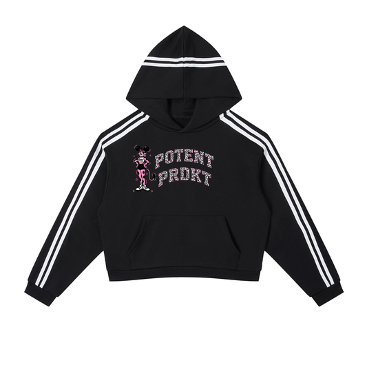 Contrast Side Stripe Cropped Hoodie