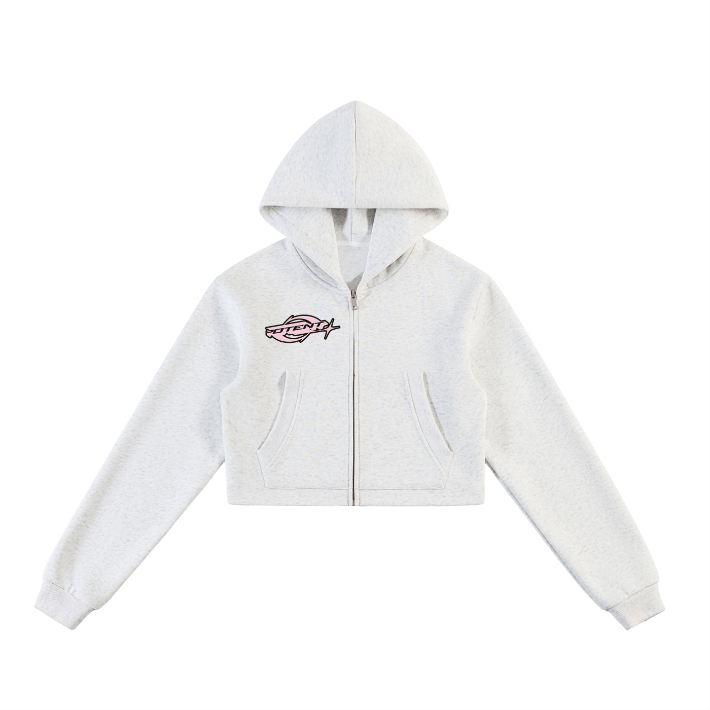 Essential Cropped Zip-Up Hoodie