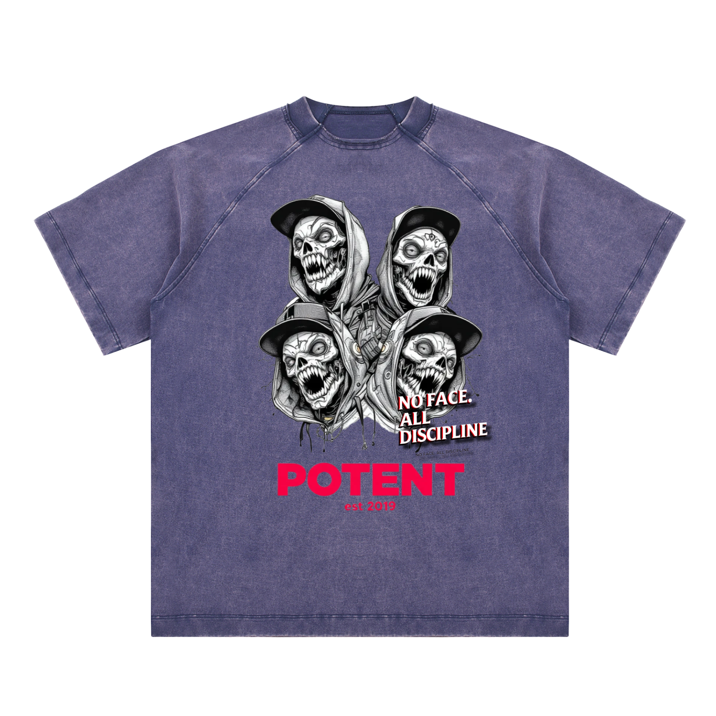 Vintage Washed Raglan Cotton T-Shirt