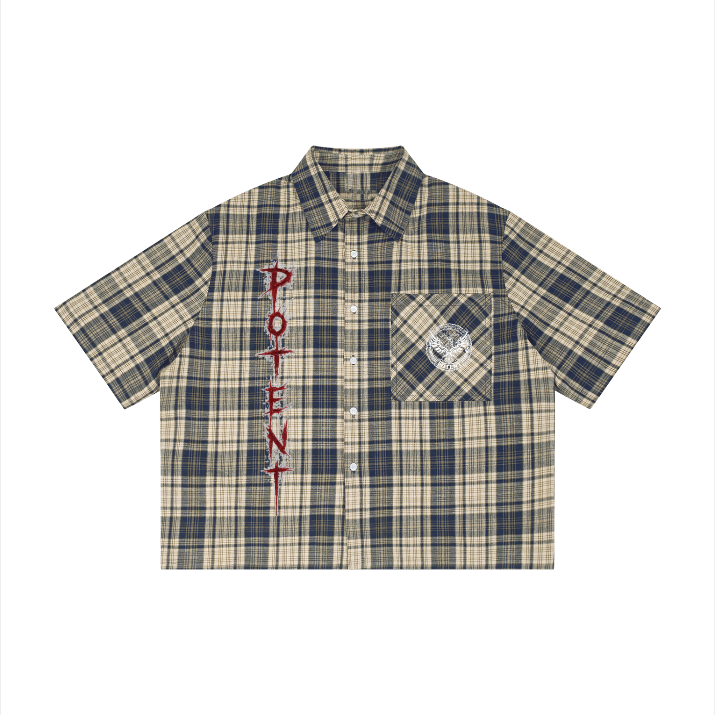 Unisex Plaid Boxy Short Sleeve Shirt