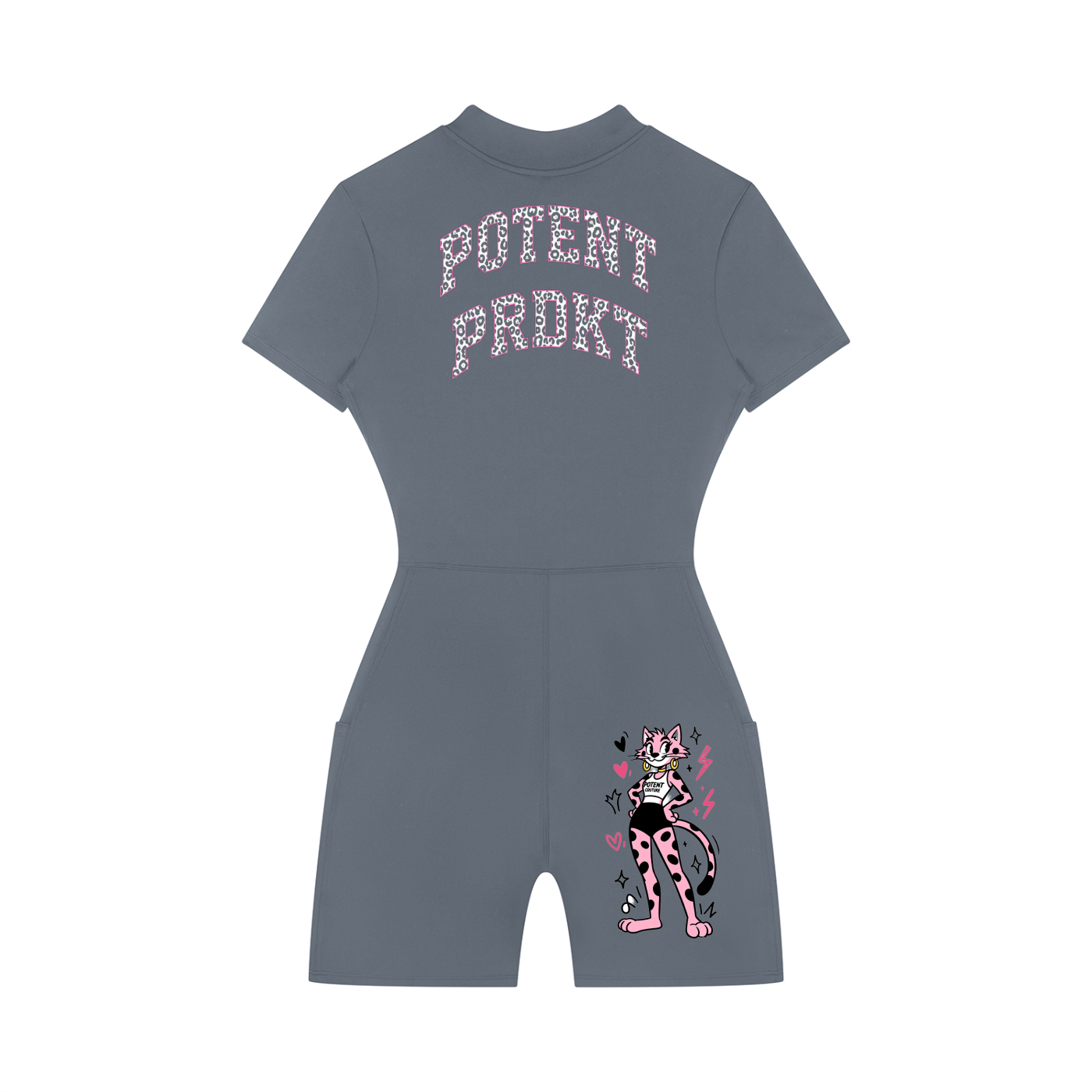 Women's Quarter-Zip Short Sleeve Romper