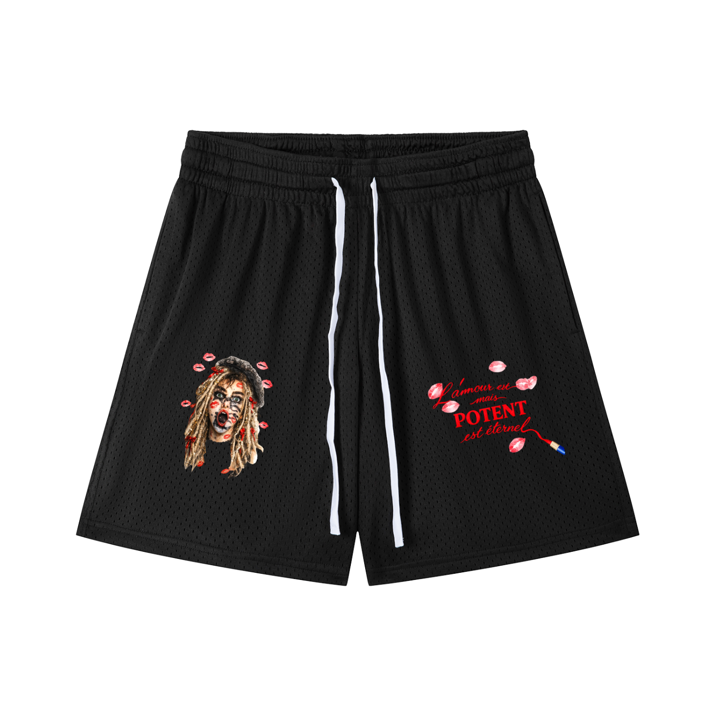 Mesh Drawstring Shorts