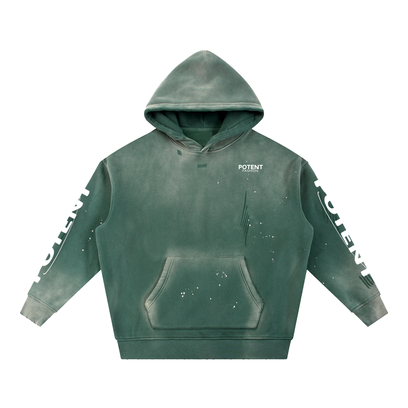 Vintage Washed Frayed Fleece Hoodie 360 GSM