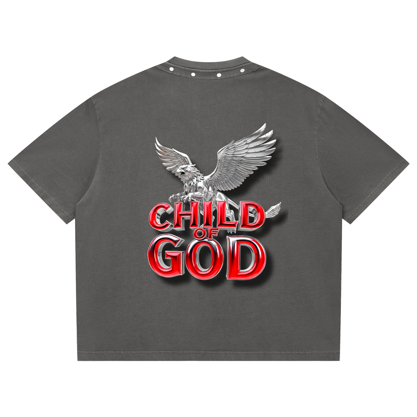 Unisex Washed Boxy Studded T-Shirt