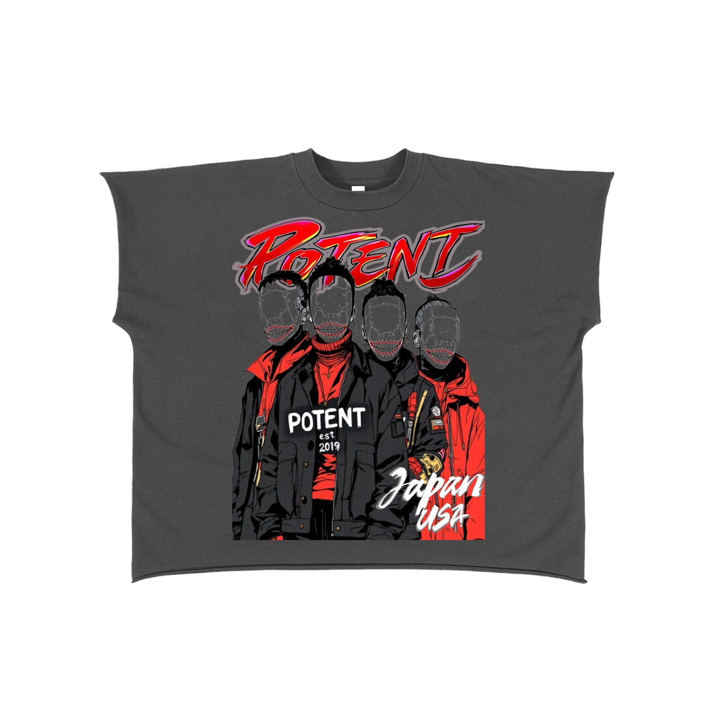 Raw Edge Boxy Non-Shrink T-Shirt