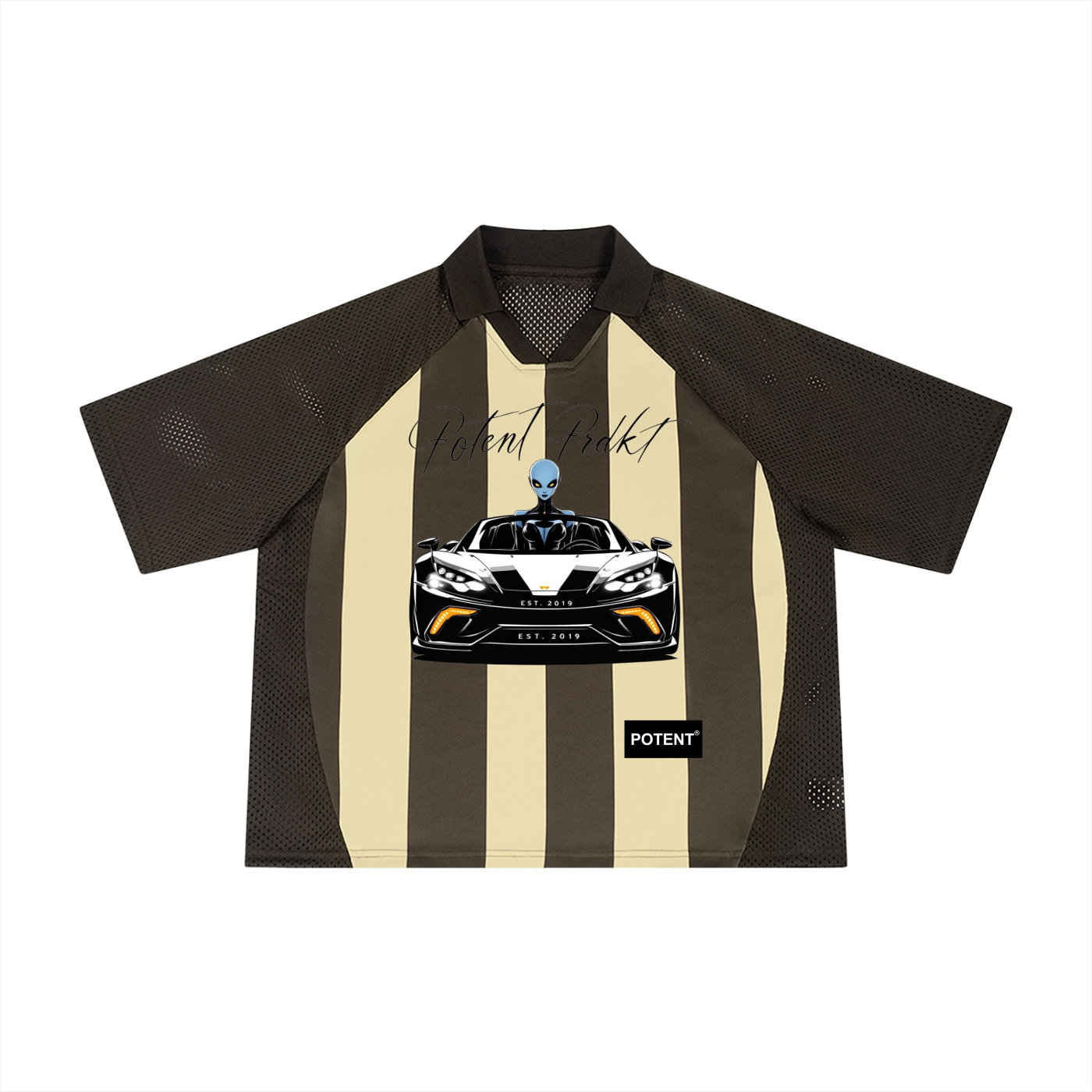Unisex Striped Mesh Boxy Soccer Jersey