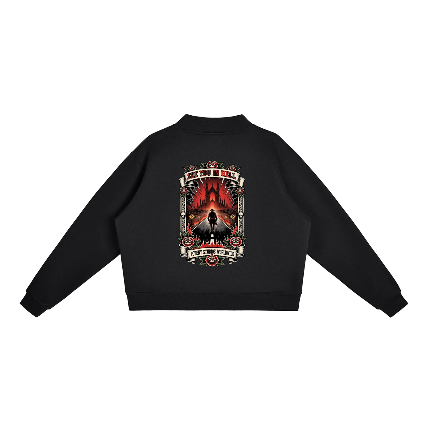 Essential Fleece Mock-Neck Crew Sweatshirt