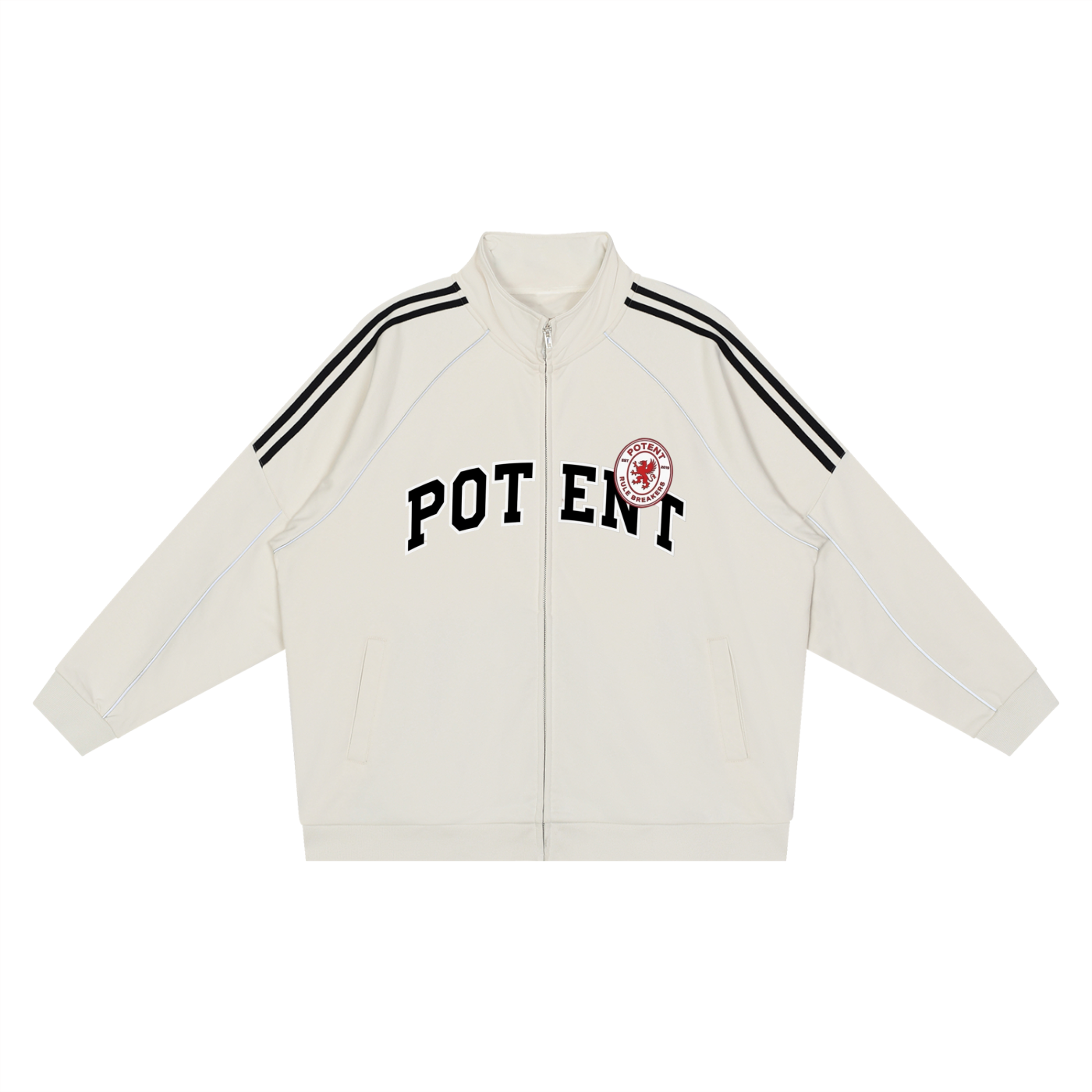 Reflection Striped Raglan Sleeve  Jacket