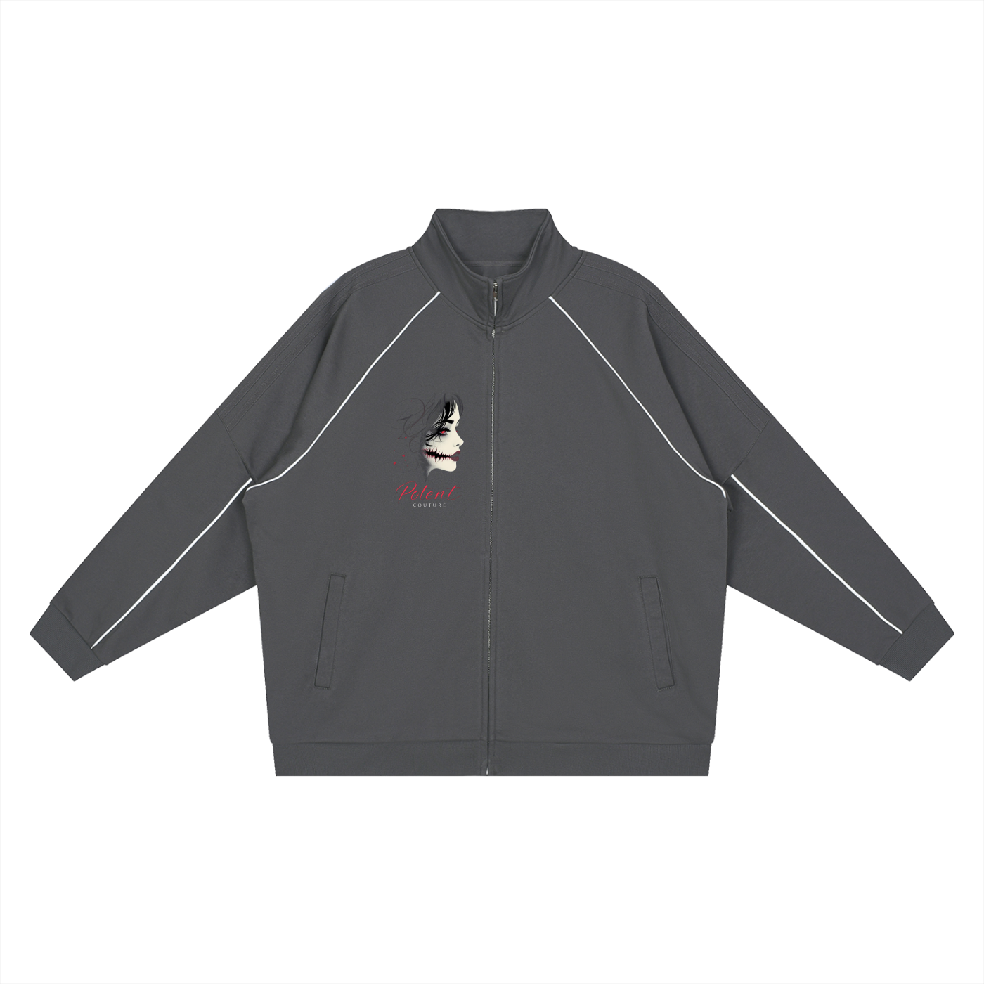 Reflection Striped Raglan Sleeve  Jacket