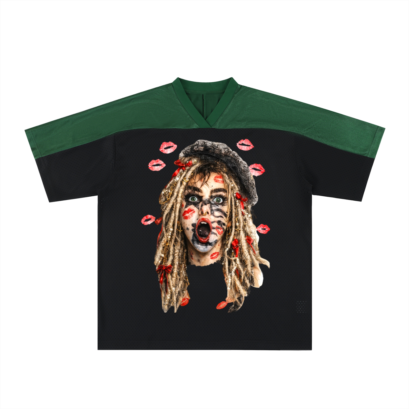 Oversized Mesh V-Neck Soccer Jersey