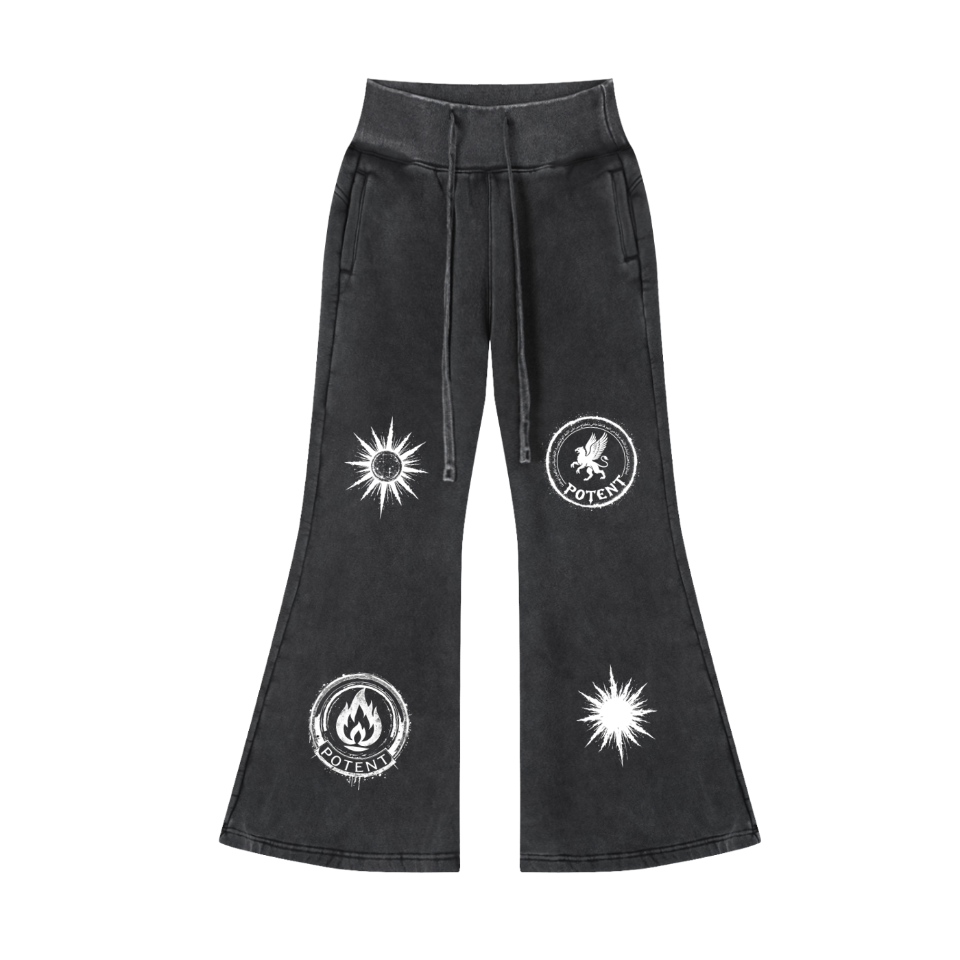 Vintage Washed Flared Fleece Pants