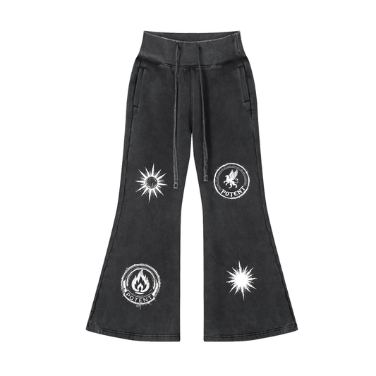 Vintage Washed Flared Fleece Pants