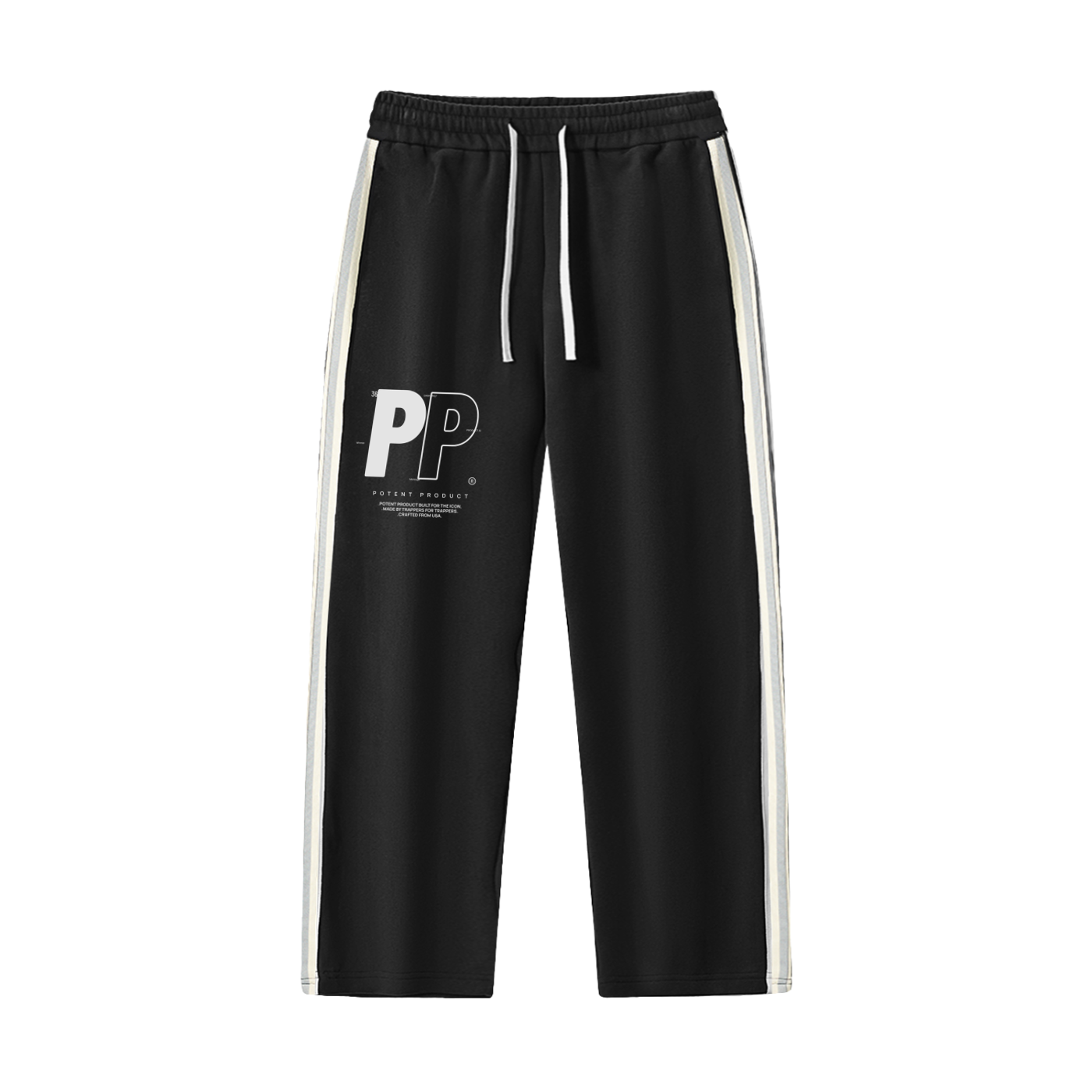 Contrast Side-Stripe Straight-Leg  Pants