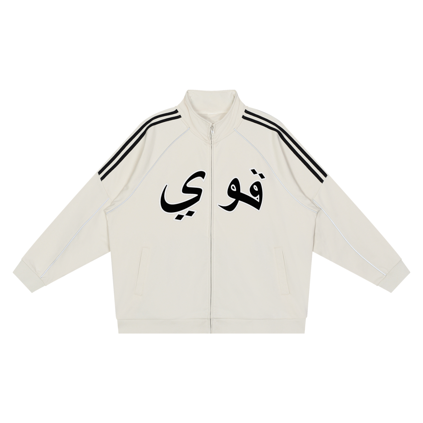 Reflection Striped Raglan Sleeve  Jacket