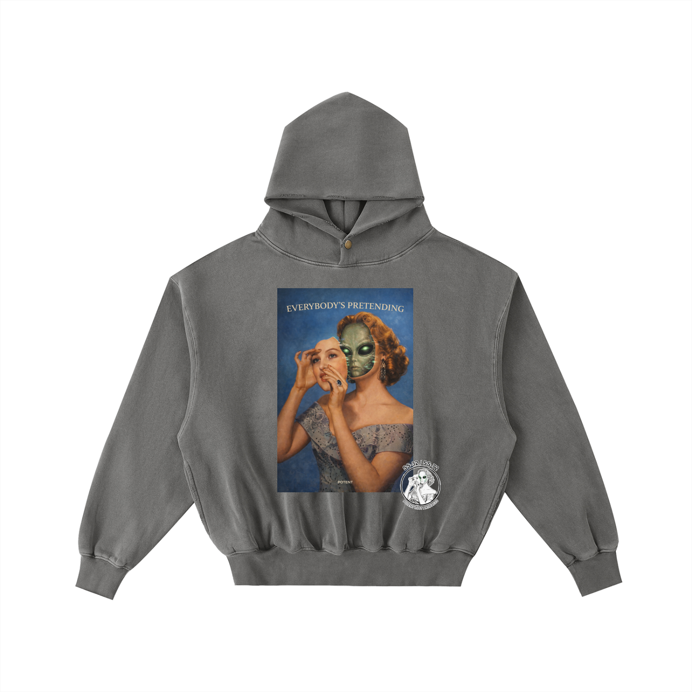 Frayed Enzyme Washed Fleece Hoodie
