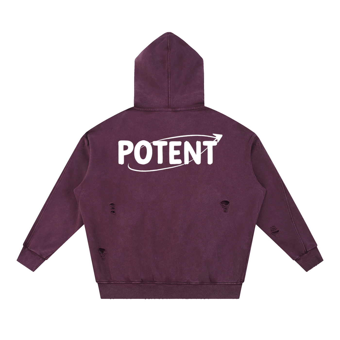 Snow Washed Distressed Panel Pocket Hoodie 420 GSM