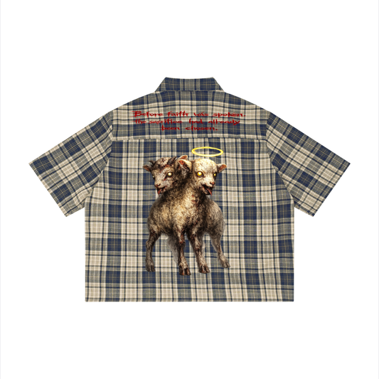 Unisex Plaid Boxy Short Sleeve Shirt