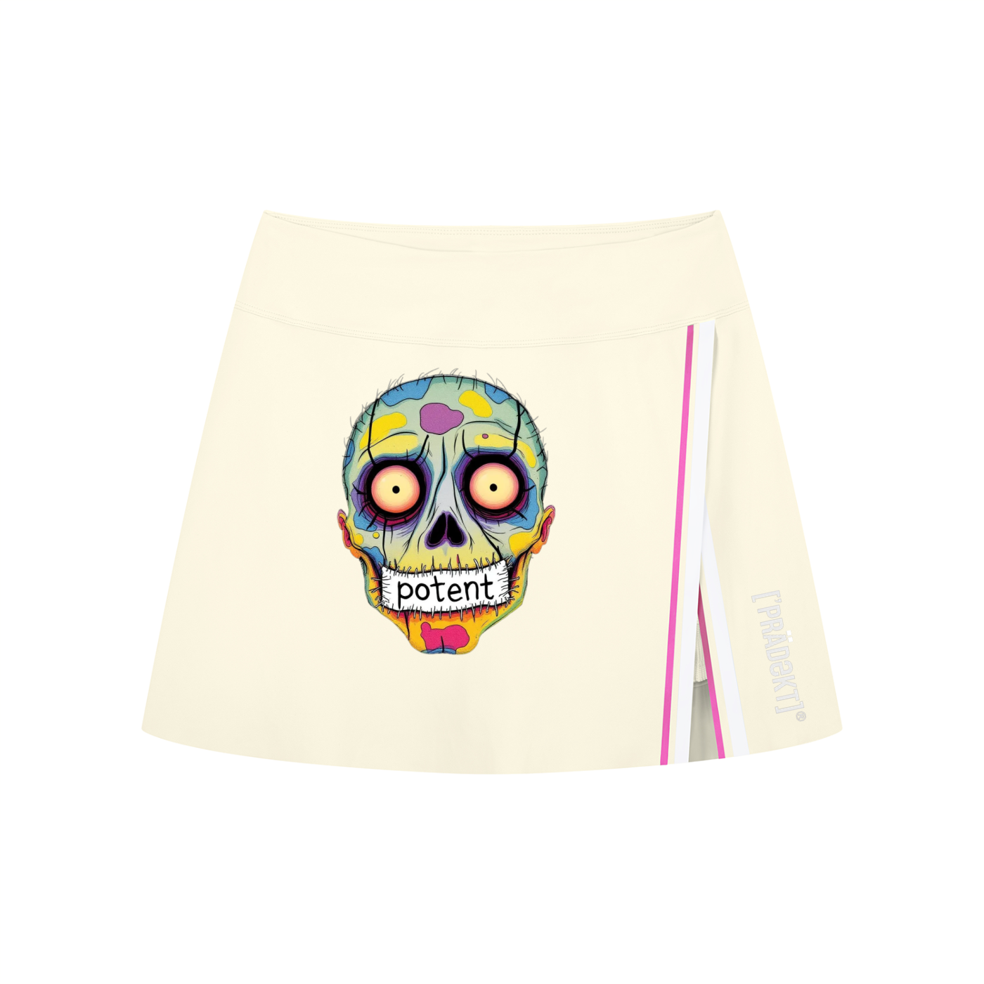 Women's A-Line Contrast Panel Slit Skirt