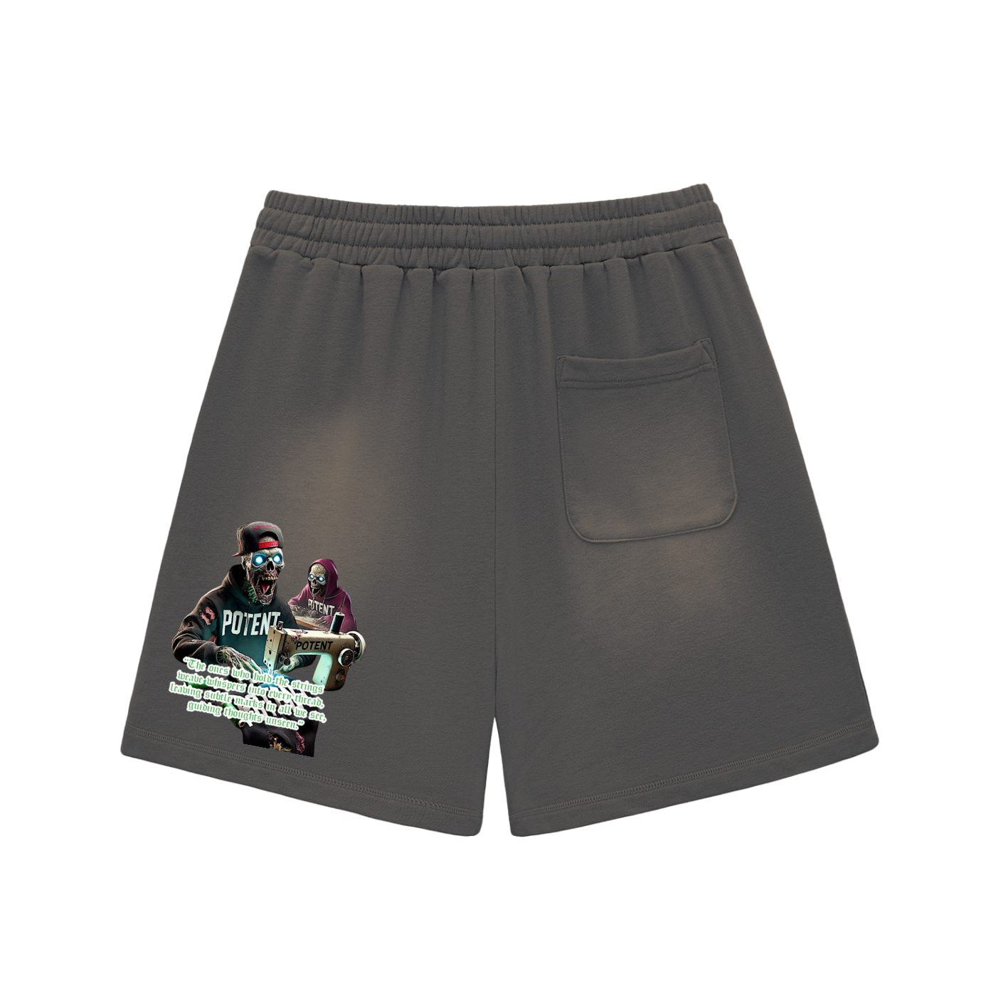 Sun Fade Raw Edge Cotton Shorts