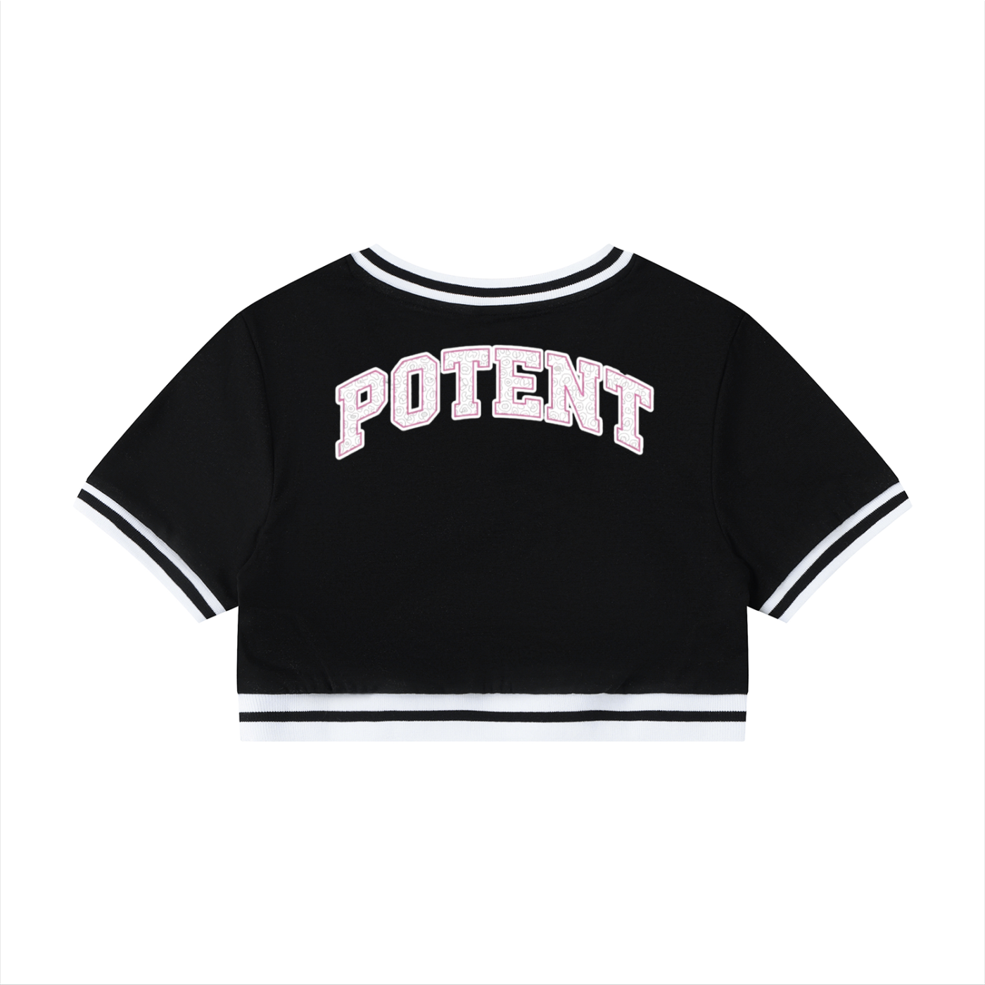 Women's Color Block V-Neck Crop T-Shirt