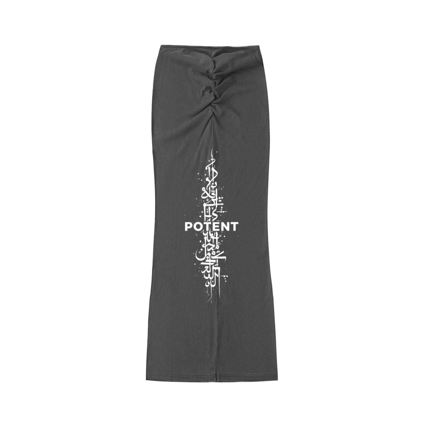 Dyed Washed Drawstring Maxi Skirt
