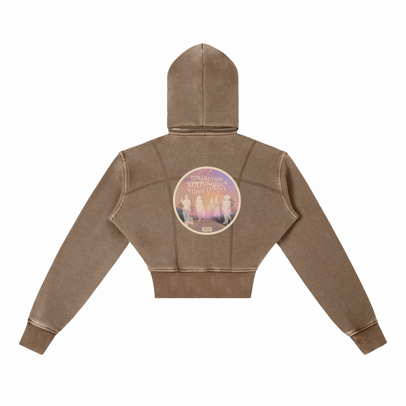 Vintage Washed Cropped Fleece Hoodie