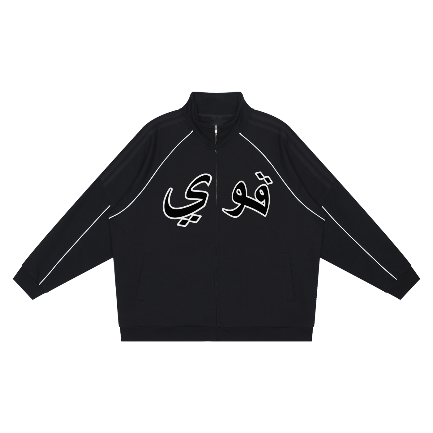 Reflection Striped Raglan Sleeve  Jacket