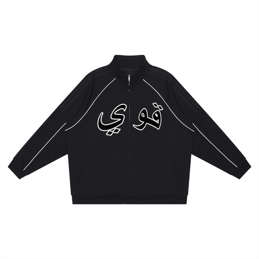Reflection Striped Raglan Sleeve  Jacket
