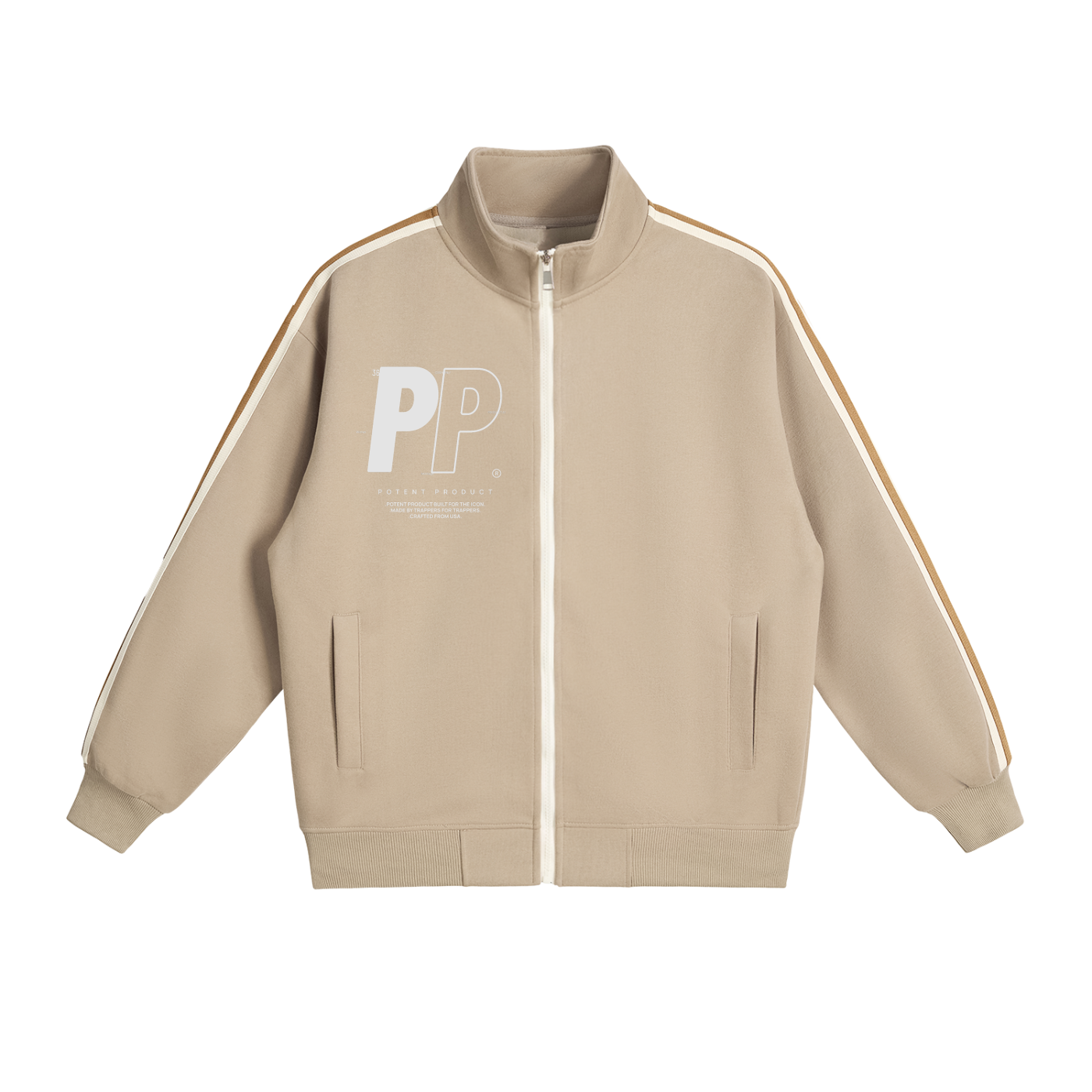 Contrast Side-Stripe Stand Collar  Jacket