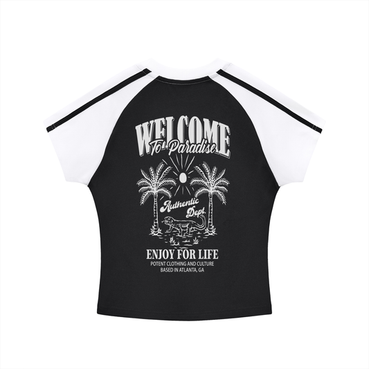 Contrast Stripes Bodycon Raglan  Sleeve T-Shirt