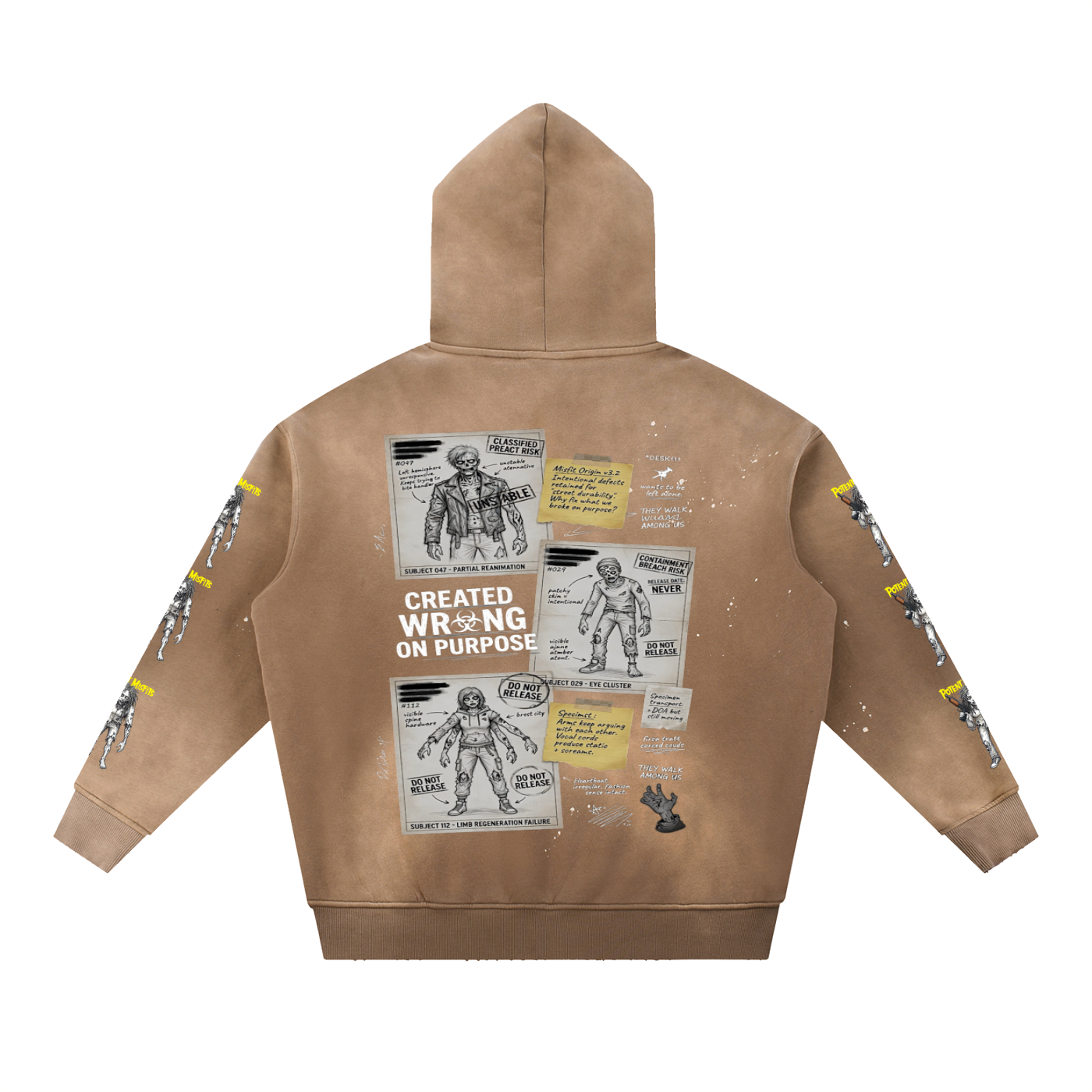 Vintage Washed Frayed Fleece Hoodie