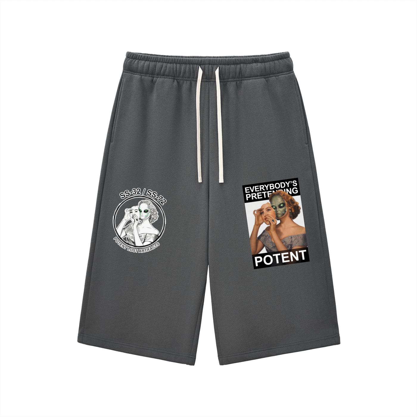 Relaxed Drawstring Three-quarter Sweatpants