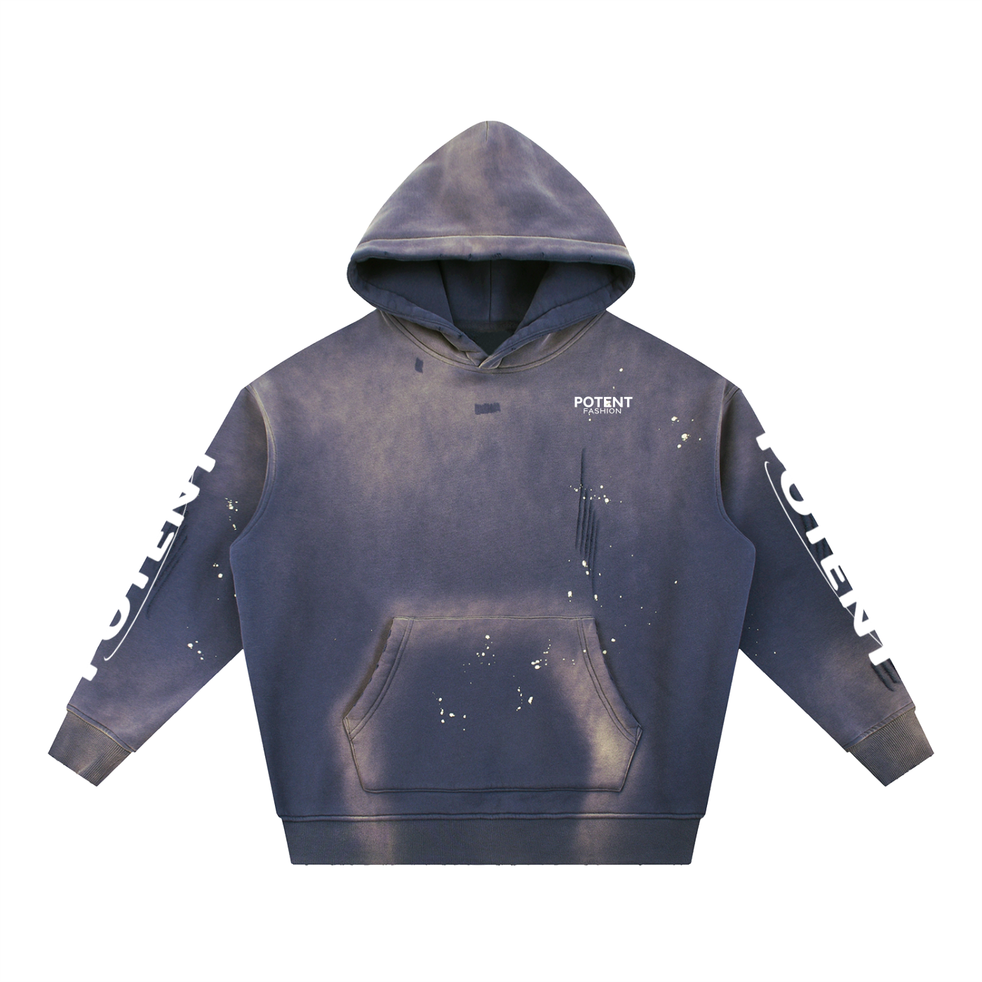 Vintage Washed Frayed Fleece Hoodie 360 GSM