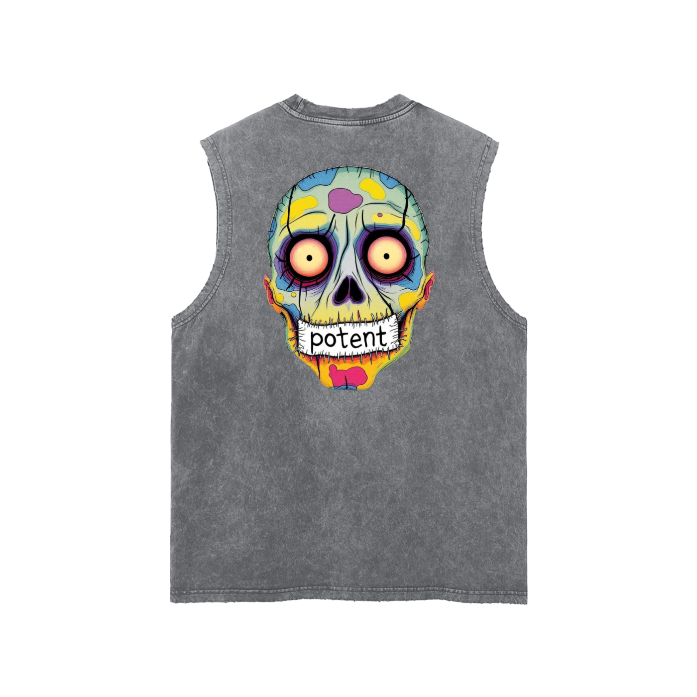 Snow Washed Frayed Hem Tank Top