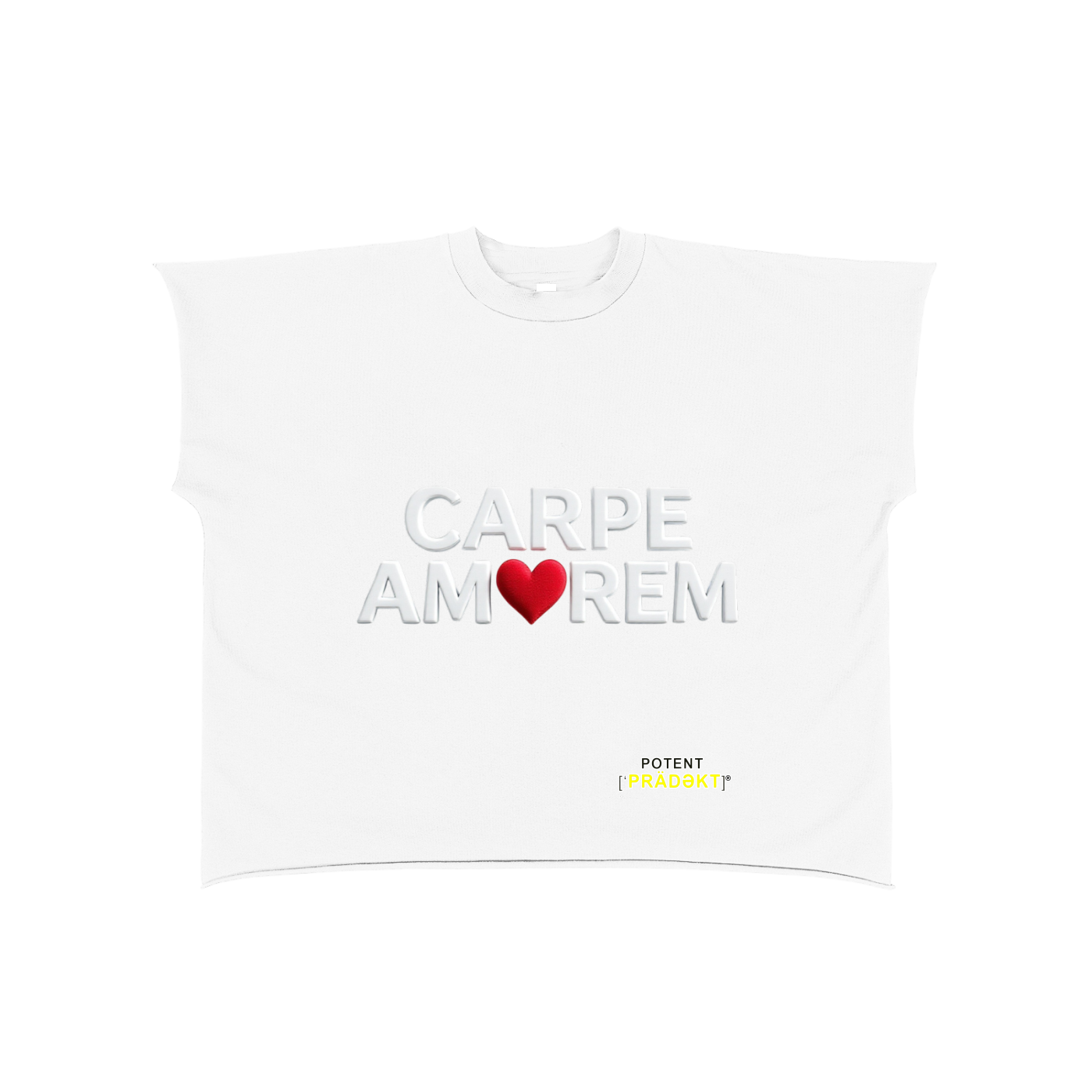 Raw Edge Boxy Non-Shrink T-Shirt