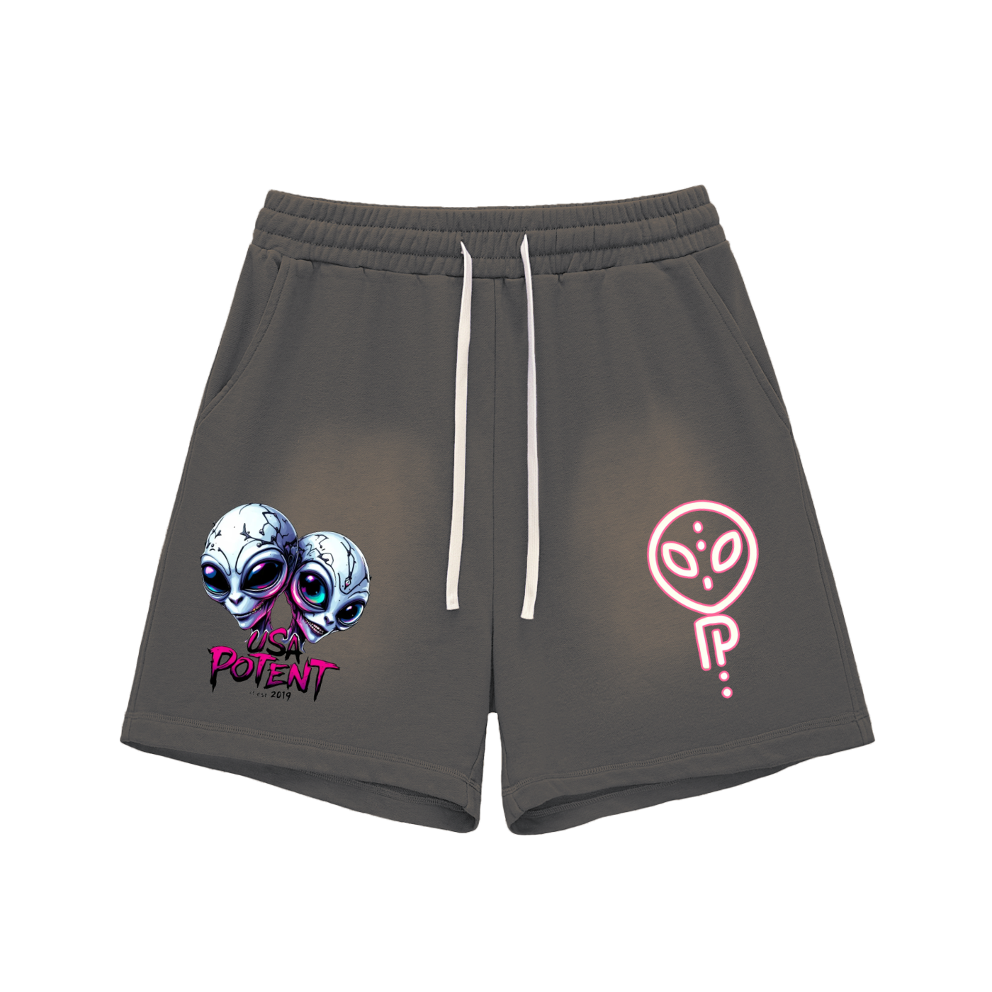 Sun Fade Raw Edge Cotton Shorts