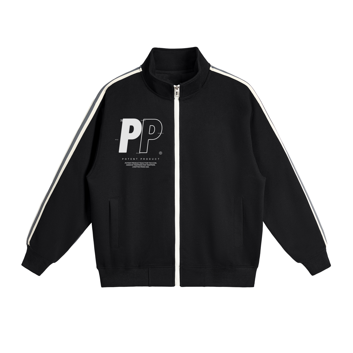 Contrast Side-Stripe Stand Collar  Jacket