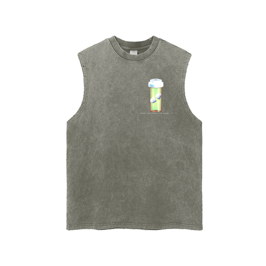 Snow Washed Frayed Hem Tank Top